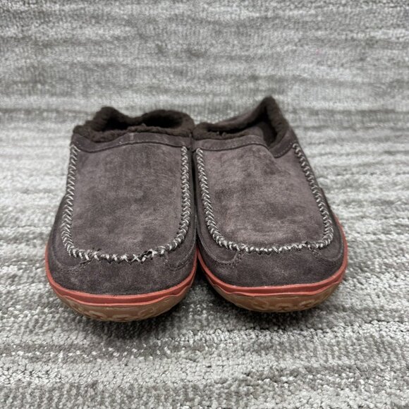 LL Bean Mountain Men\'s Brown Suede Fleece Lined Slipper Scuffs Size 11M main image 6
